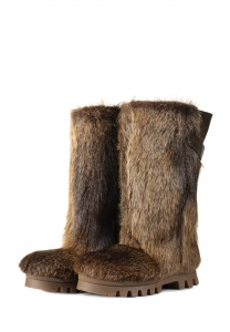 Thor Wedge High Fur Yeti Boots Natural Nutria Fur