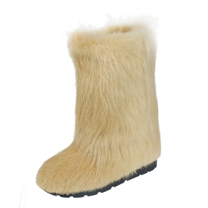 Zlata High Fur Lemon Shoes (Nutria Fur)