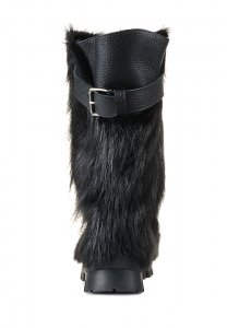 Thor Wedge High Fur Yeti Boots Black Nutria Fur