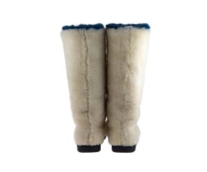 Elizabeth White High Fur Shoes (Sheepskin Fur)