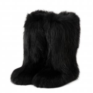 Roxy High Fur Black shoes (Fox Fur)