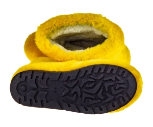 Yeti in the city Yellow High Fur Shoes (Sheepskin Fur)