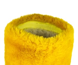 Yeti in the city Yellow High Fur Shoes (Sheepskin Fur)
