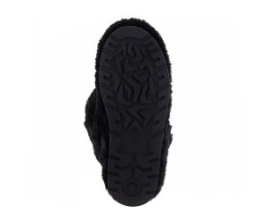 Yeti in the city Black Short Fur Shoes (Sheepskin Fur)